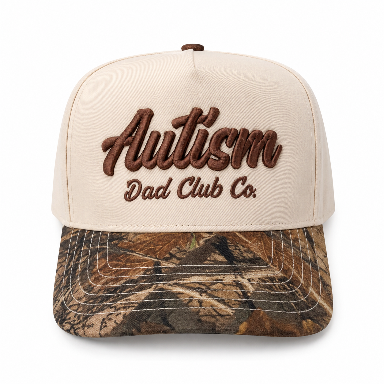 Autism Dad Club Co. Snapback Hat – Natural / Camo