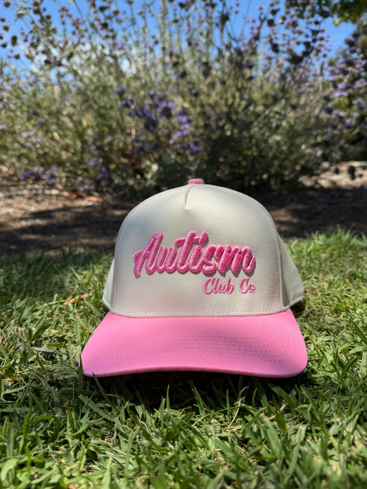 Autism Club Co. Bright Pink/Natural Adjustable Hat