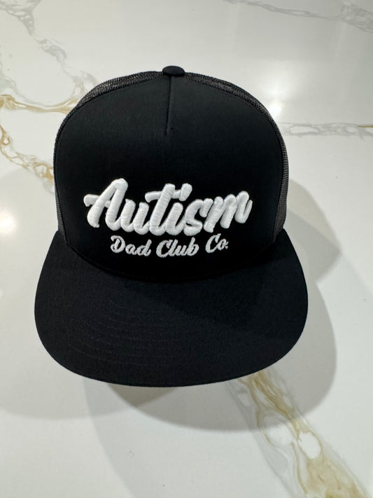 Autism Dad Club Co. Snapback Hat – Black/White