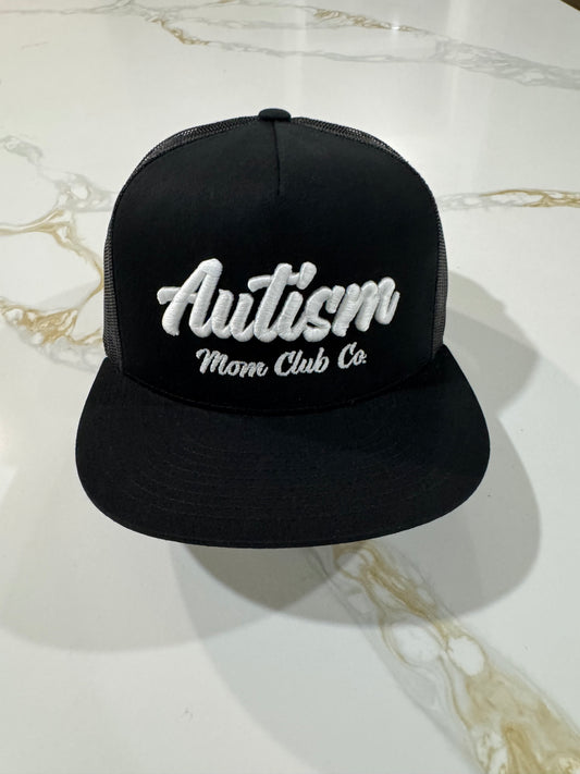 Autism Mom Club Co. Snapback Hat – Black/White
