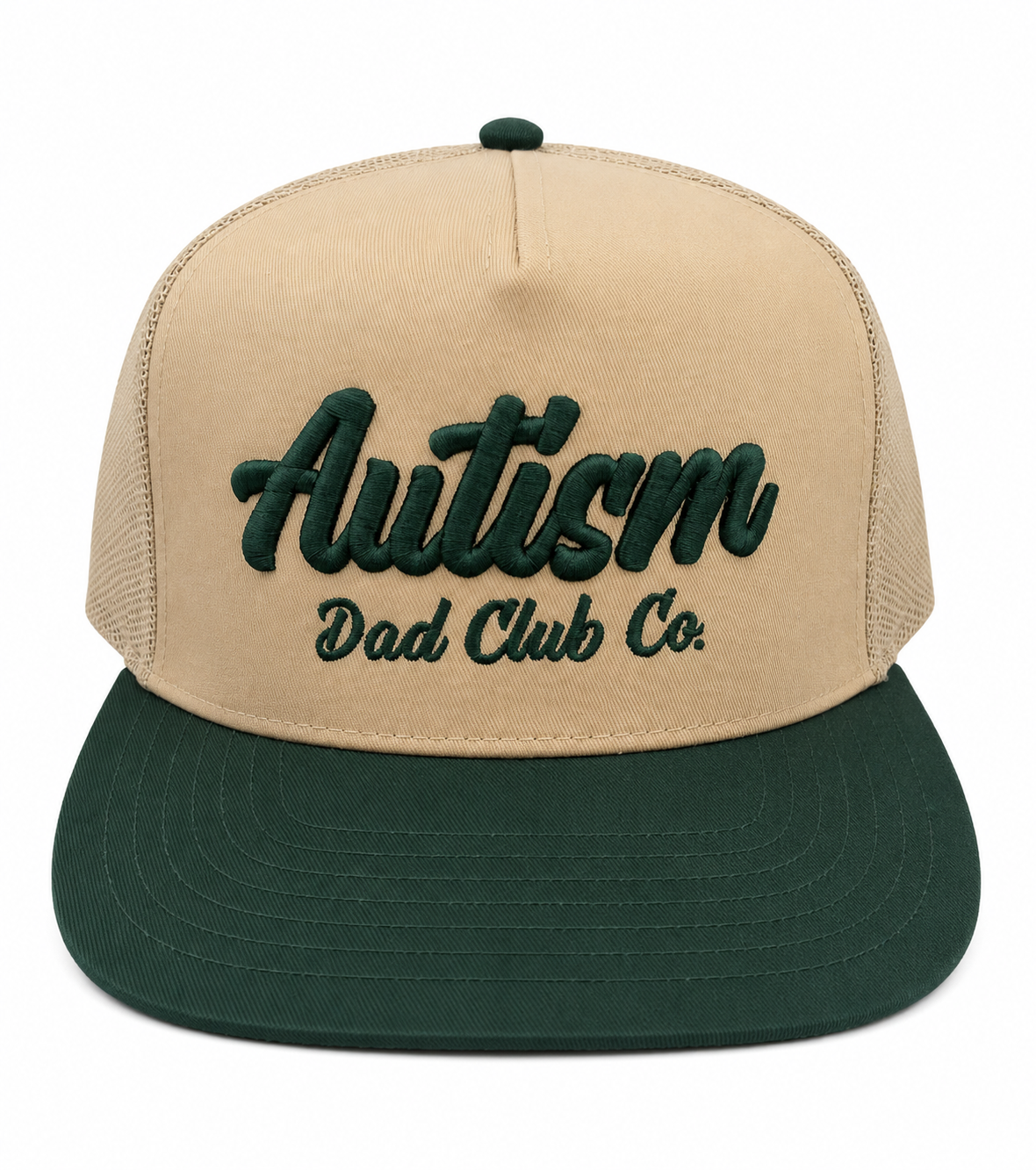 Autism Dad Club Co. Trucker Hat Drk.Grn/Khaki