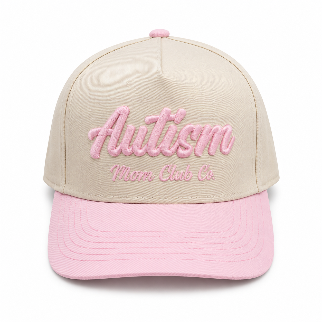 Autism Mom Club Co. Light Pink/Natural Adjustable Hat
