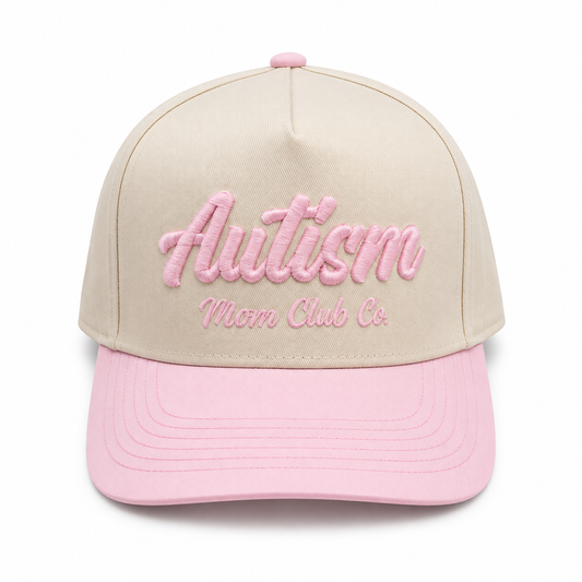 Autism Mom Club Co. Light Pink/Natural Adjustable Hat