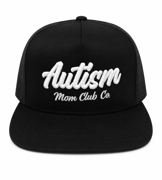 Autism Mom Club Co. Snapback Hat – Black/White
