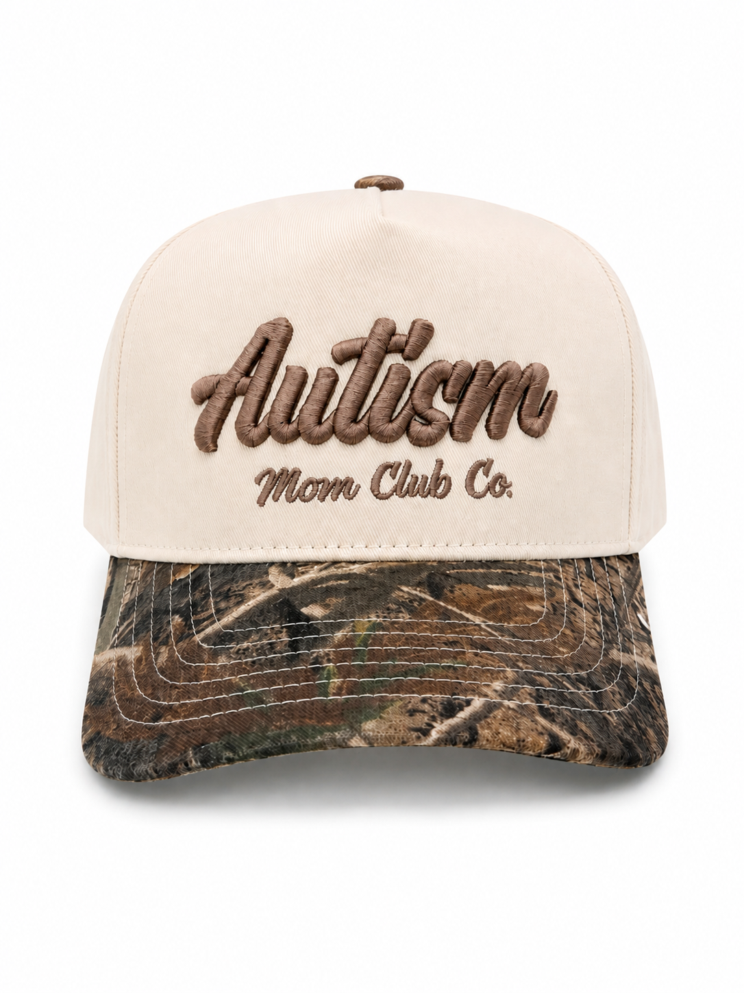 Autism Mom Club Co. Snapback Hat – Natural / Camo