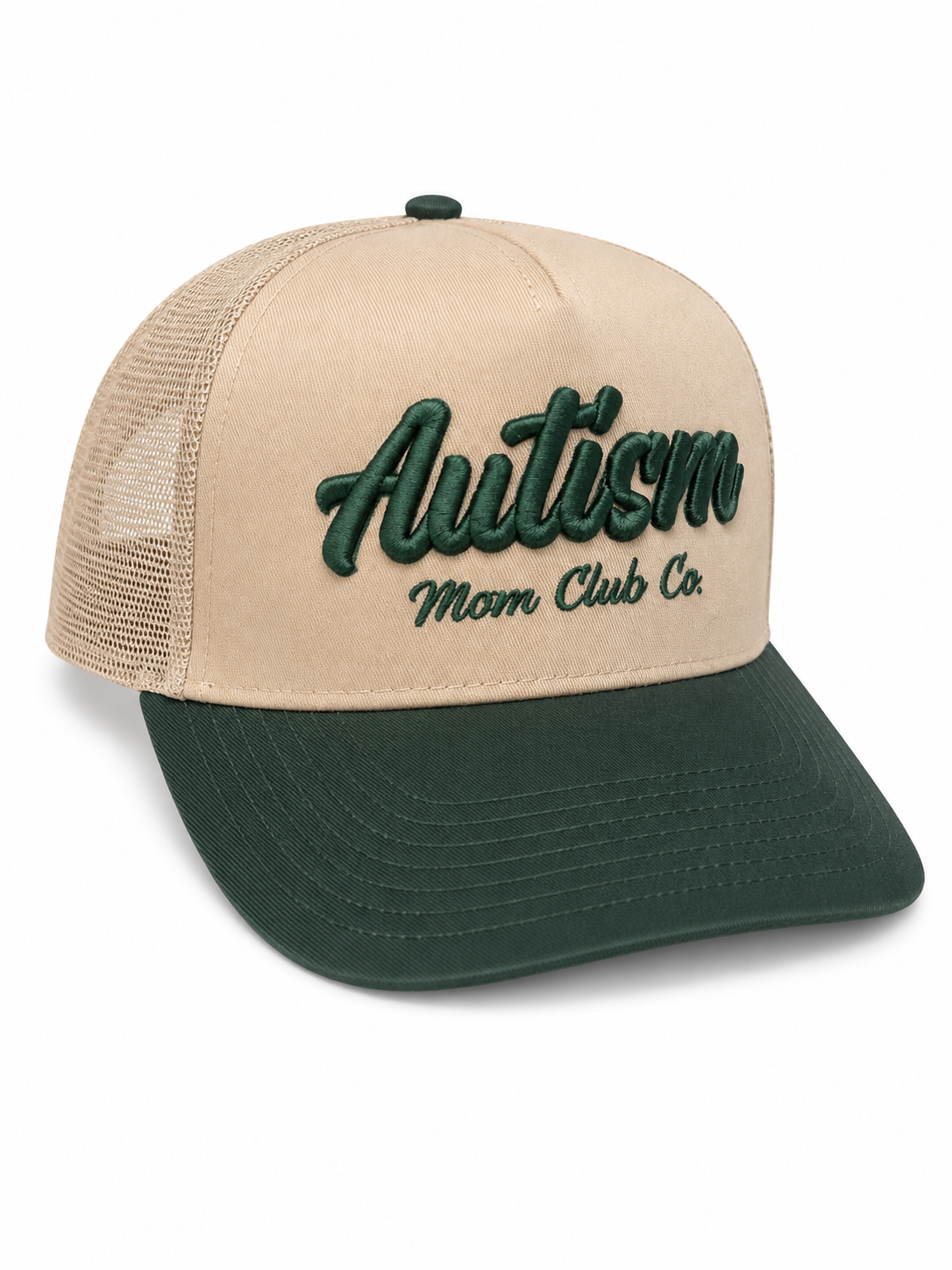 Autism Mom Club Co. Trucker Hat Drk.Grn/Khaki