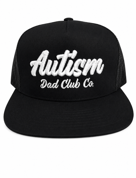 Autism Dad Club Co. Snapback Hat – Black/White