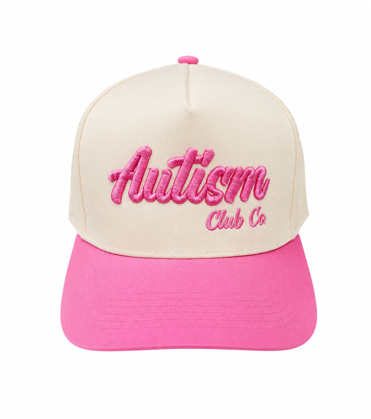 Autism Club Co. Bright Pink/Natural Adjustable Hat
