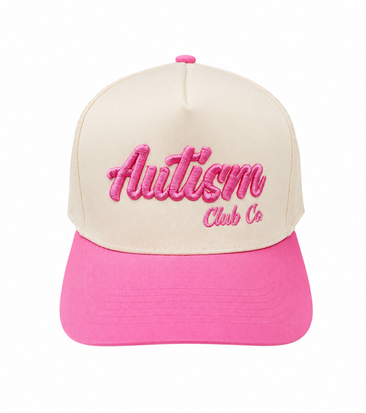 Autism Club Co. Bright Pink/Natural Adjustable Hat