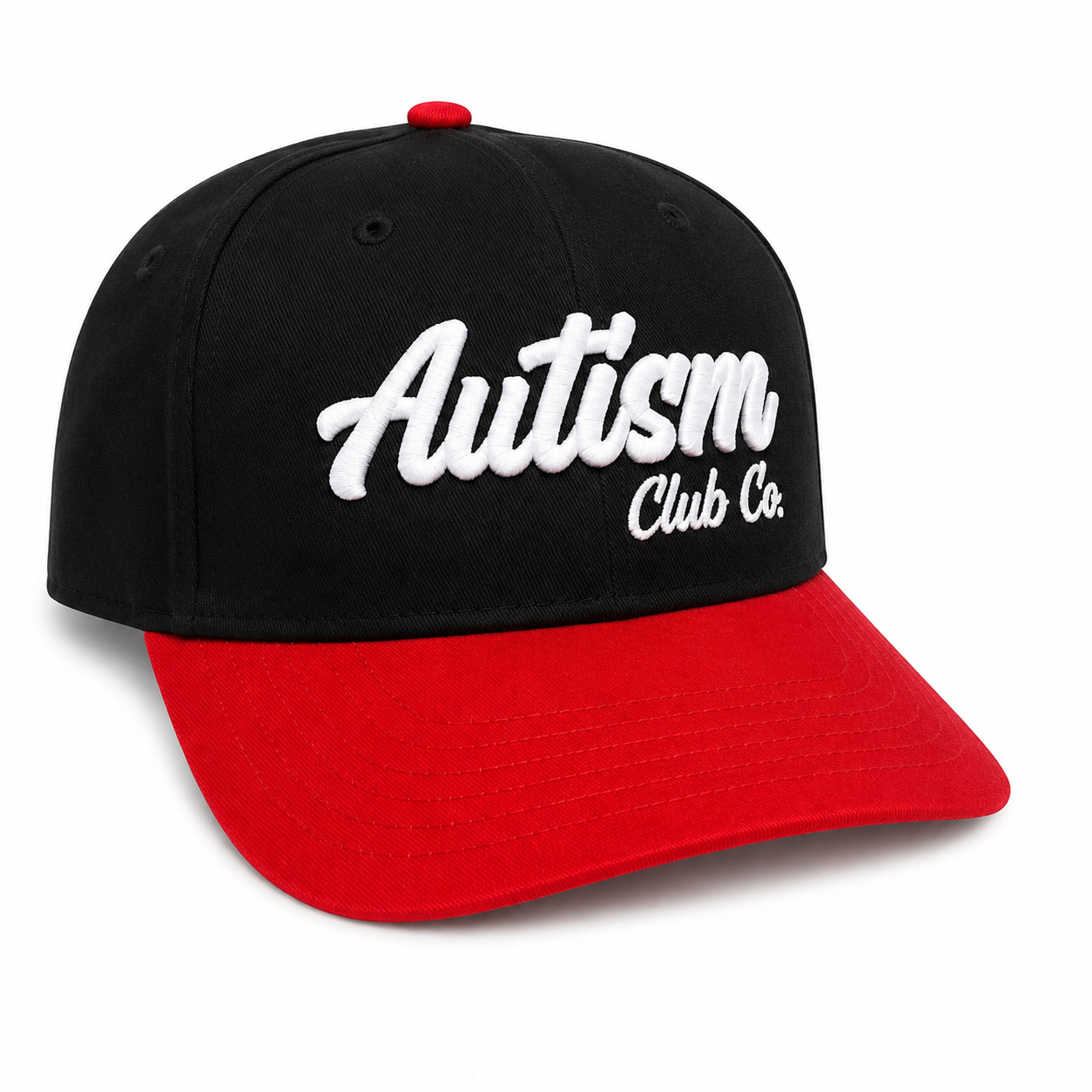 Autism Club Co. Snapback Hat – Black / Red