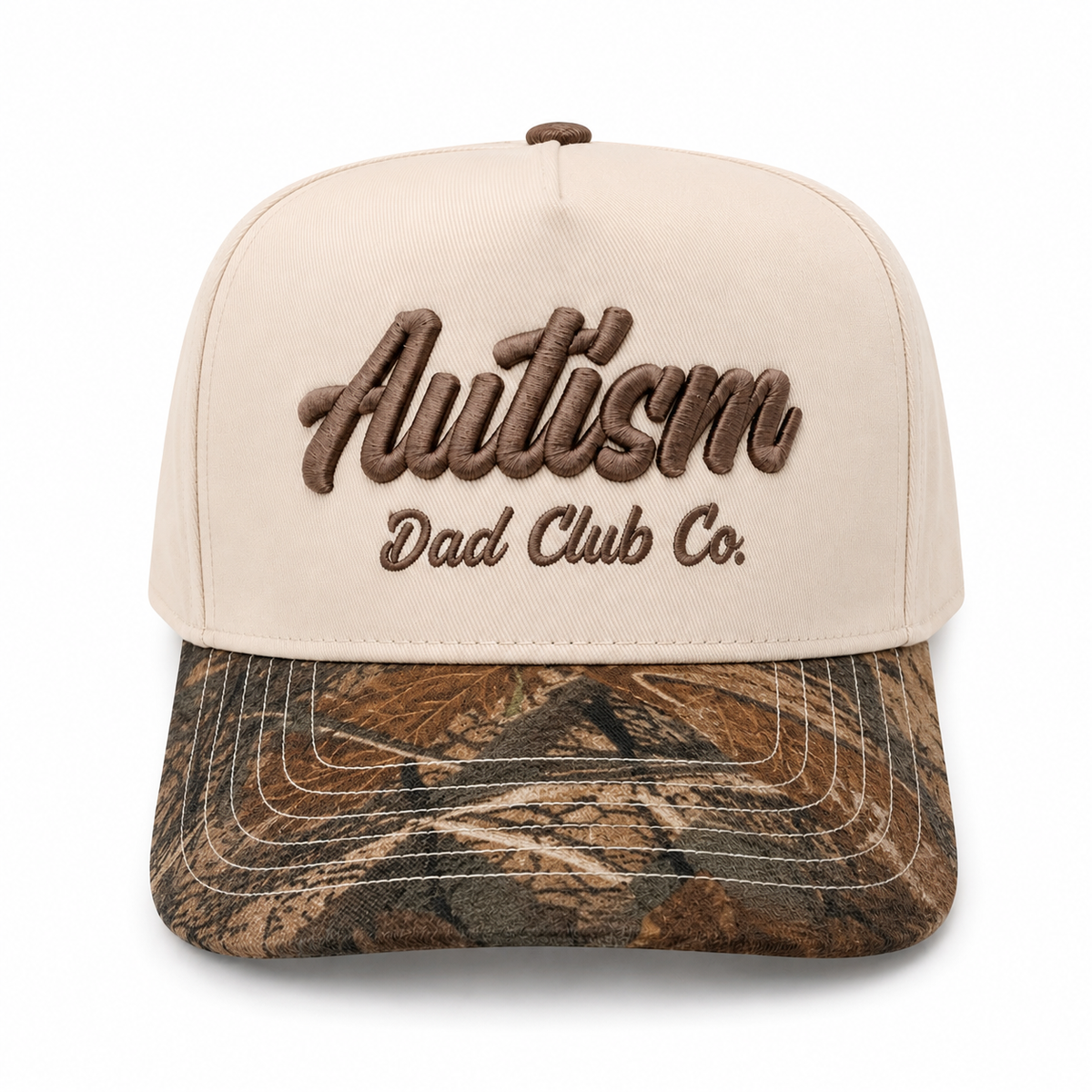 Autism Dad Club Co. Snapback Hat – Natural / Camo
