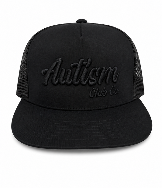 Autism Club Co. Snapback Hat – Black/Black